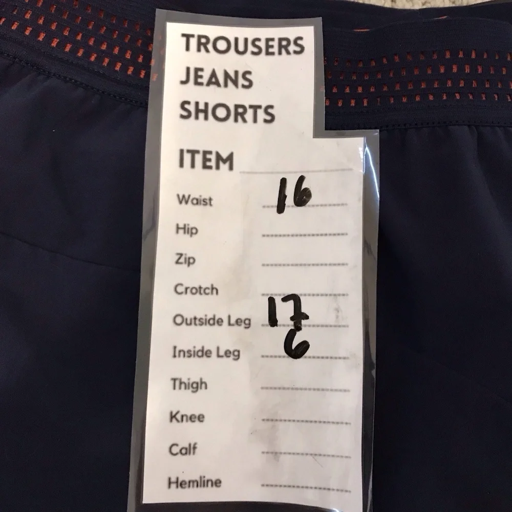 Rhone Shorts Mens L Linerless Navy Blue Stretch Workout Running Active - Picture 5 of 11
